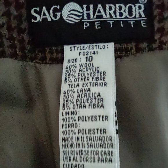 Sag Harbor Plaid Wool Petite Blazer Size 10P - Picture 12 of 13